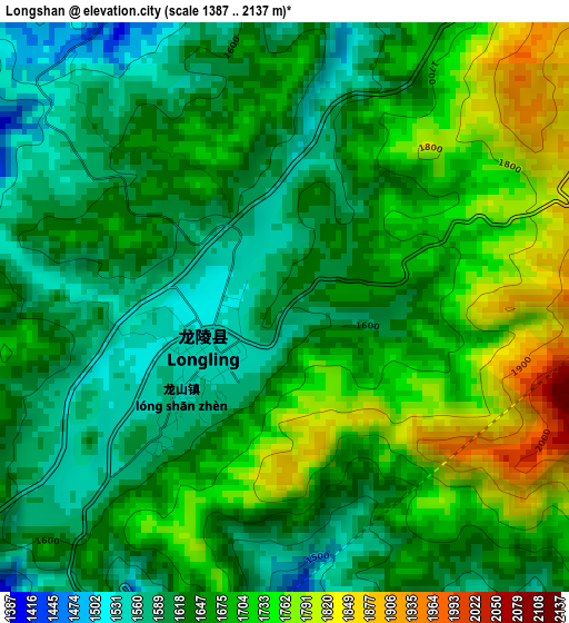 Longshan elevation map