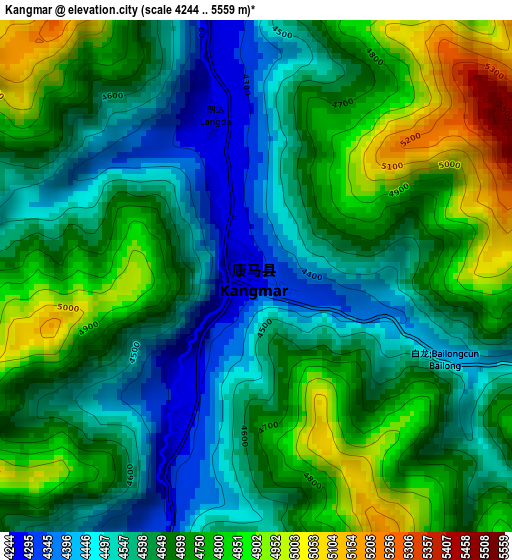 Kangmar elevation map