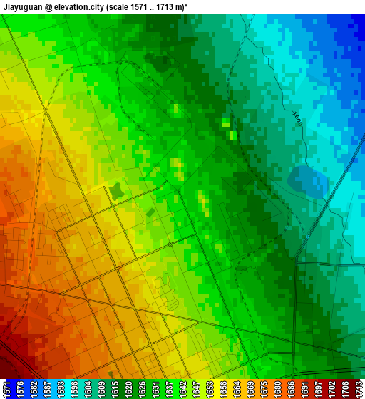 Jiayuguan elevation map