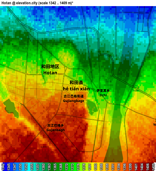 Hotan elevation map