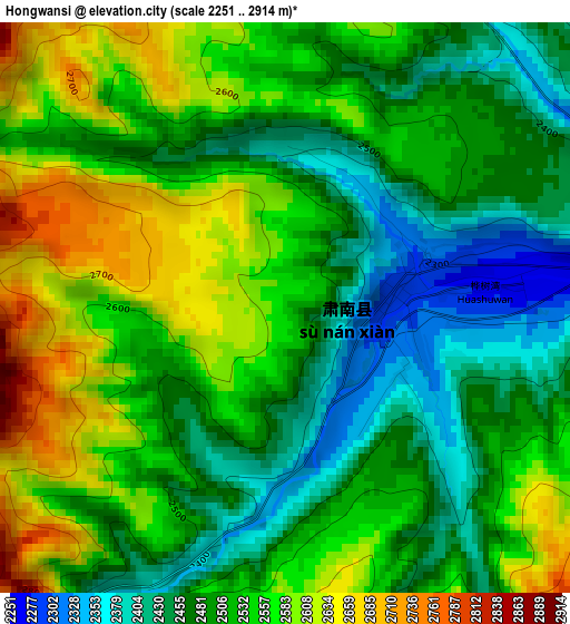 Hongwansi elevation map