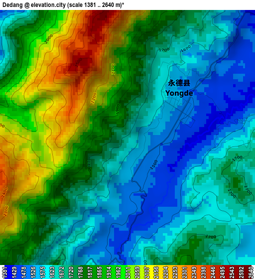 Dedang elevation map