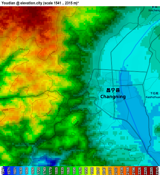 Youdian elevation map