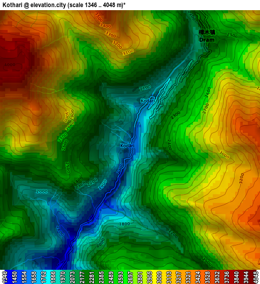 Kothari elevation map