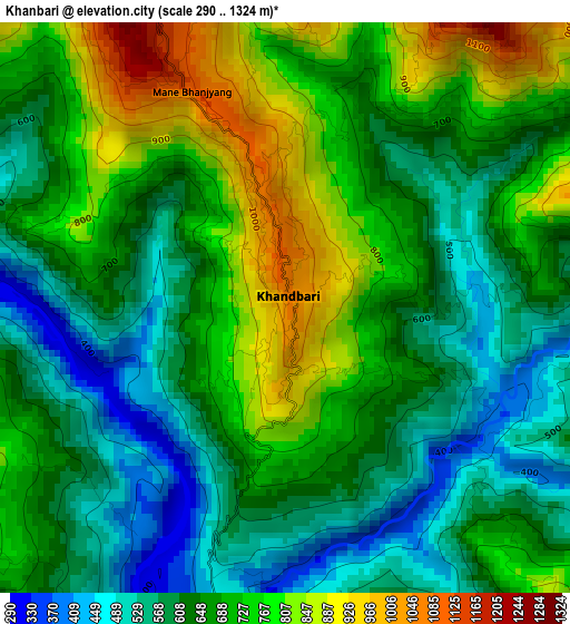 Khanbari elevation map