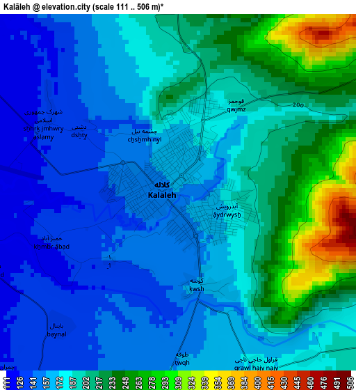Kalāleh elevation map