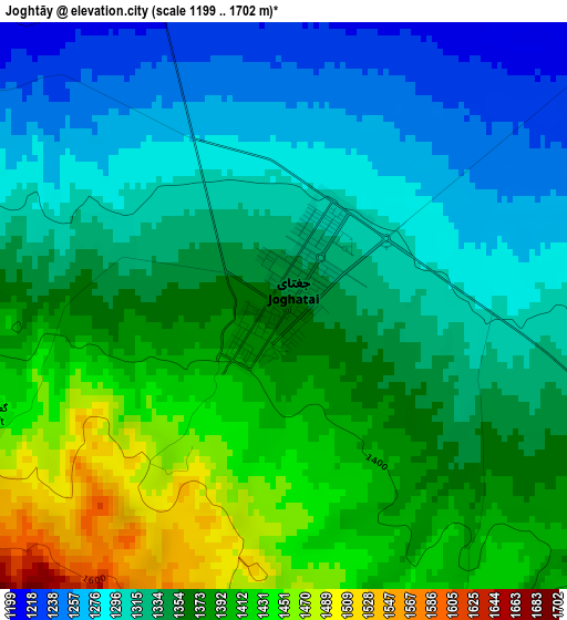Joghtāy elevation map