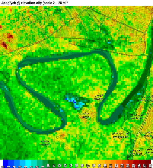 Jongīyeh elevation map