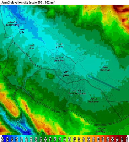 Jam elevation map