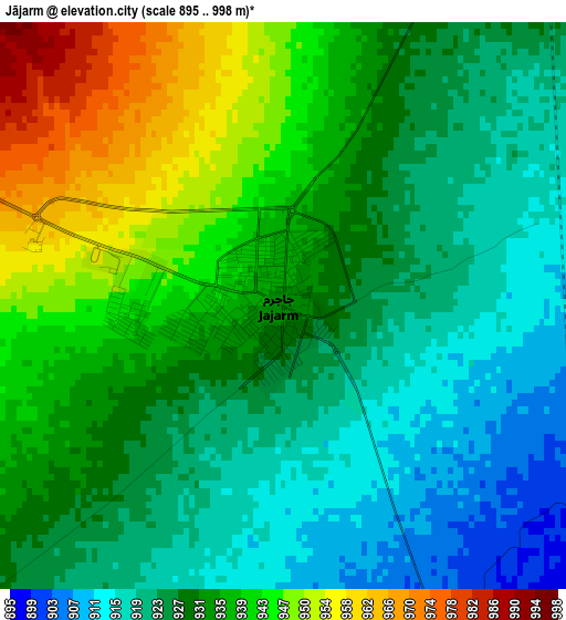 Jājarm elevation map