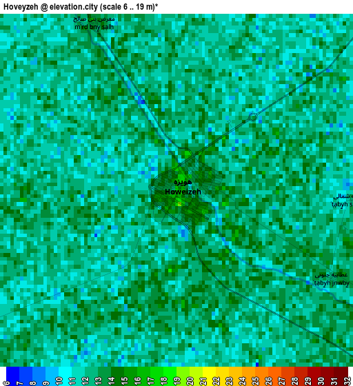 Hoveyzeh elevation map