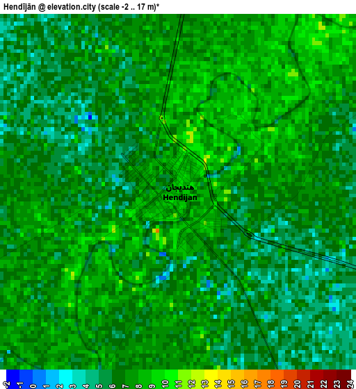 Hendījān elevation map