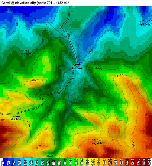 Germī elevation map