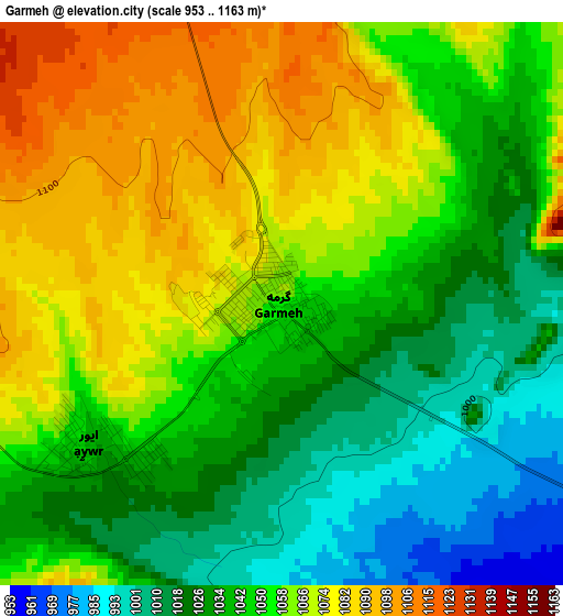 Garmeh elevation map