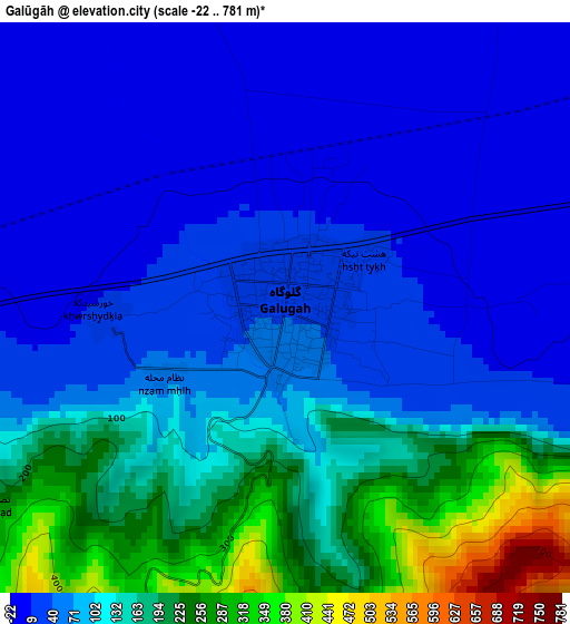 Galūgāh elevation map