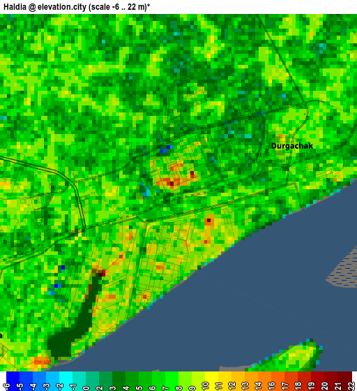 Haldia elevation map