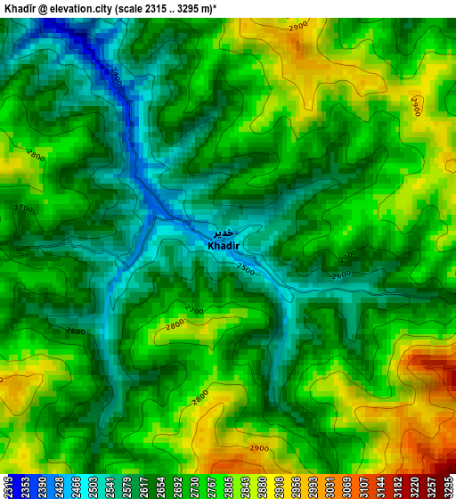 Khadīr elevation map