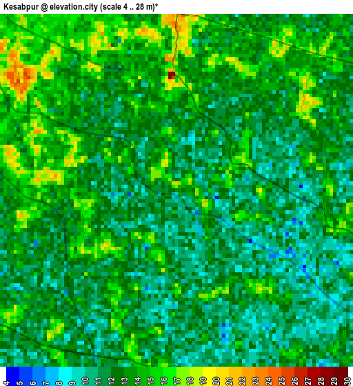 Kesabpur elevation map