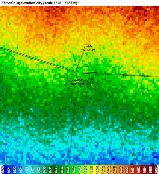 Fāmenīn elevation map