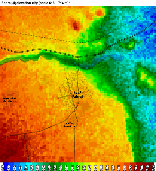 Fahraj elevation map