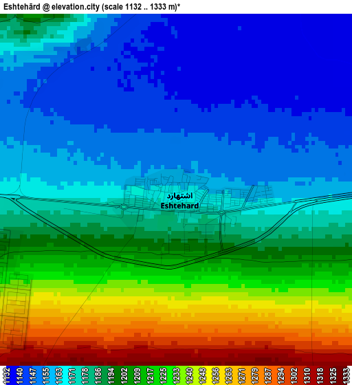 Eshtehārd elevation map