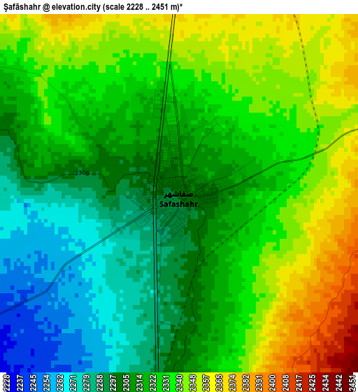 Şafāshahr elevation map