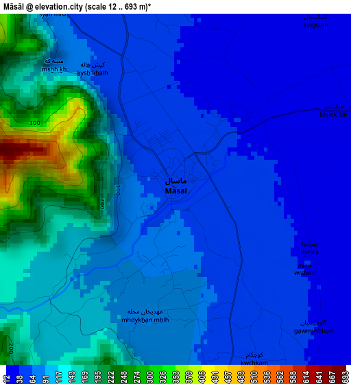 Māsāl elevation map