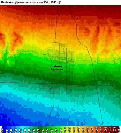Bardaskan elevation map