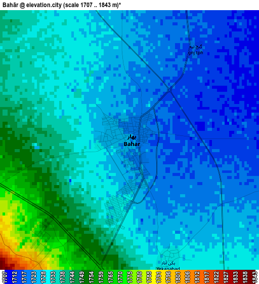 Bahār elevation map