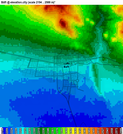 Bāft elevation map