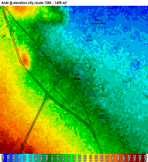 Anār elevation map