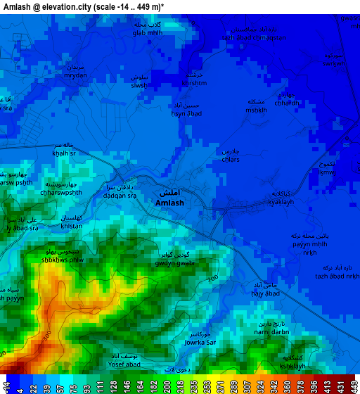 Amlash elevation map