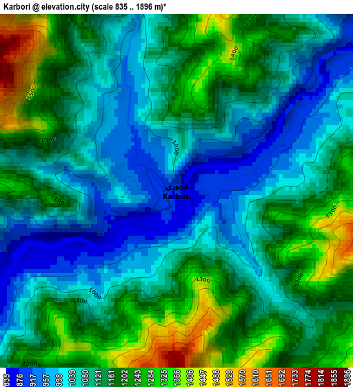 Karbori elevation map