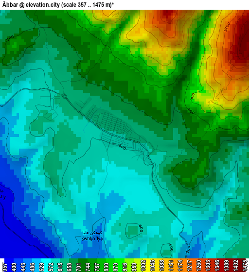 Ābbar elevation map