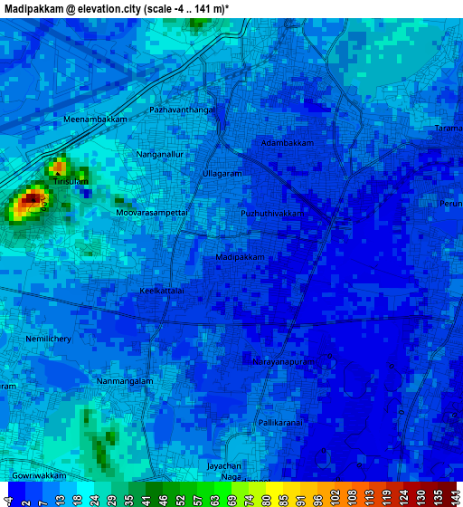 Madipakkam elevation map