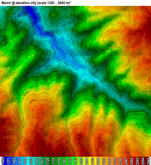 March elevation map