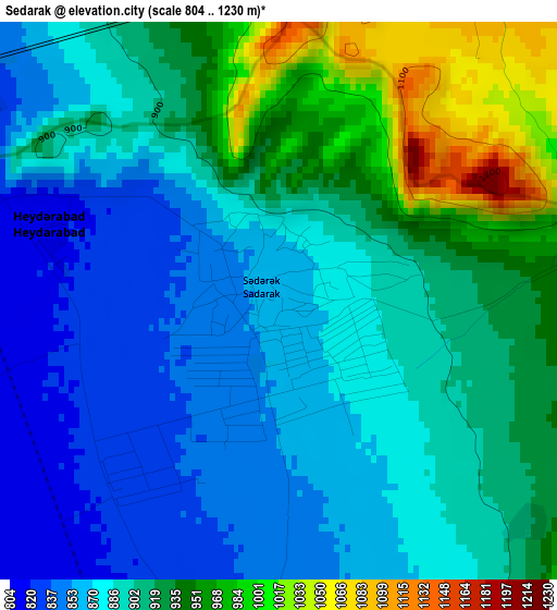 Sedarak elevation map