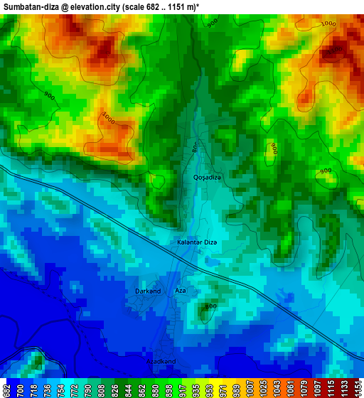 Sumbatan-diza elevation map