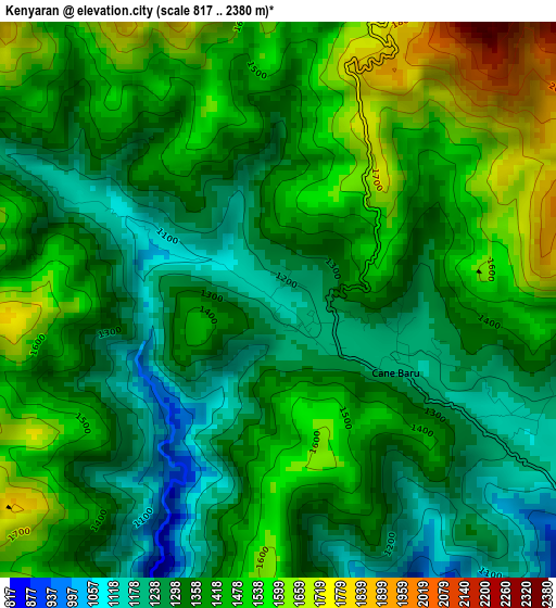 Kenyaran elevation map