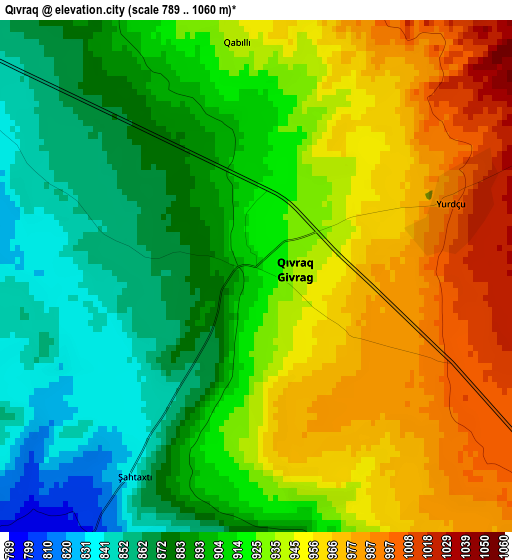 Qıvraq elevation map