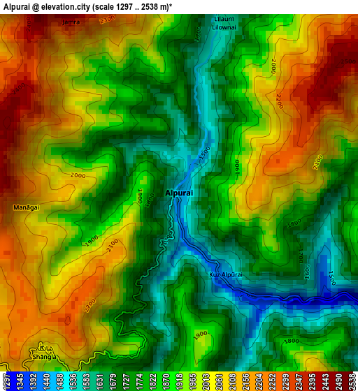 Alpurai elevation map