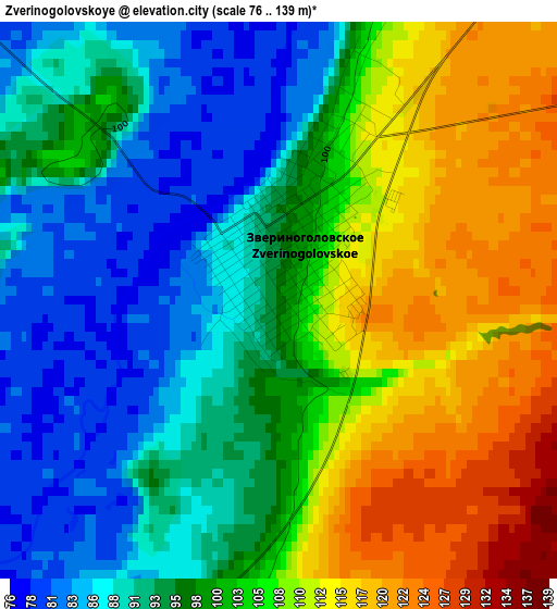 Zverinogolovskoye elevation map