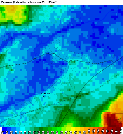 Zaykovo elevation map