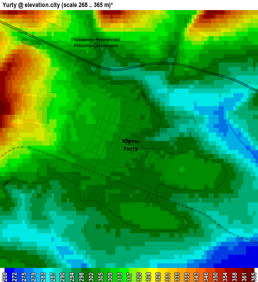 Yurty elevation map