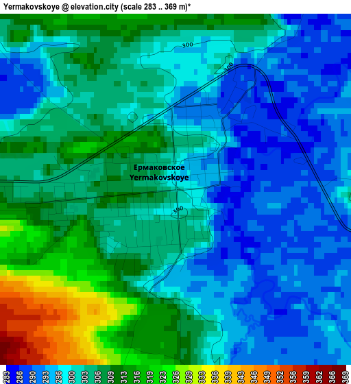 Yermakovskoye elevation map