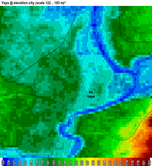 Yaya elevation map