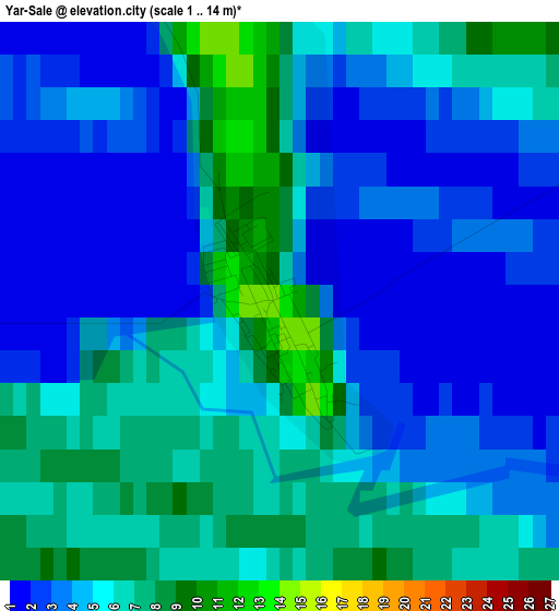 Yar-Sale elevation map