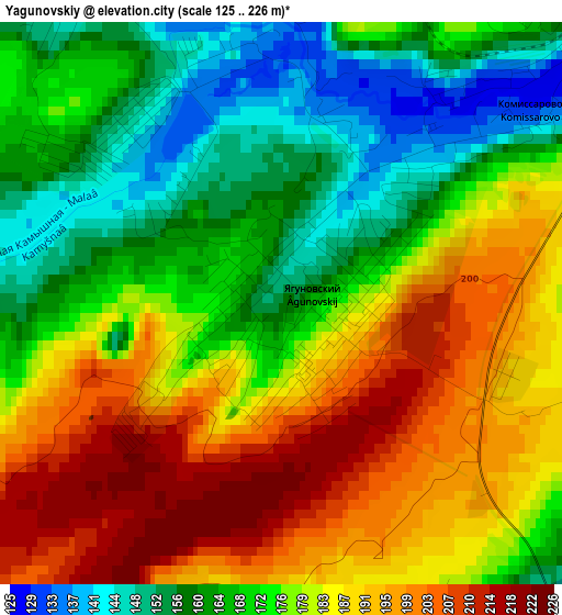 Yagunovskiy elevation map