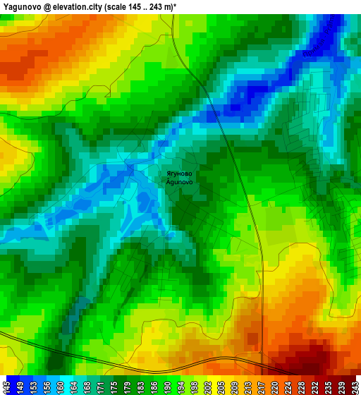 Yagunovo elevation map