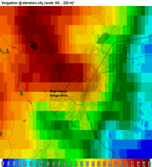 Vorgashor elevation map